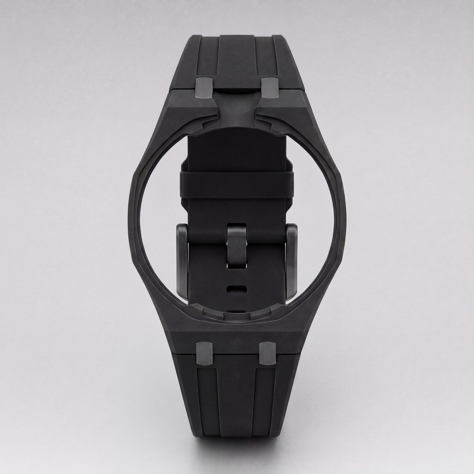 Bracelet Pop Atelier en silicone noir — vue de face